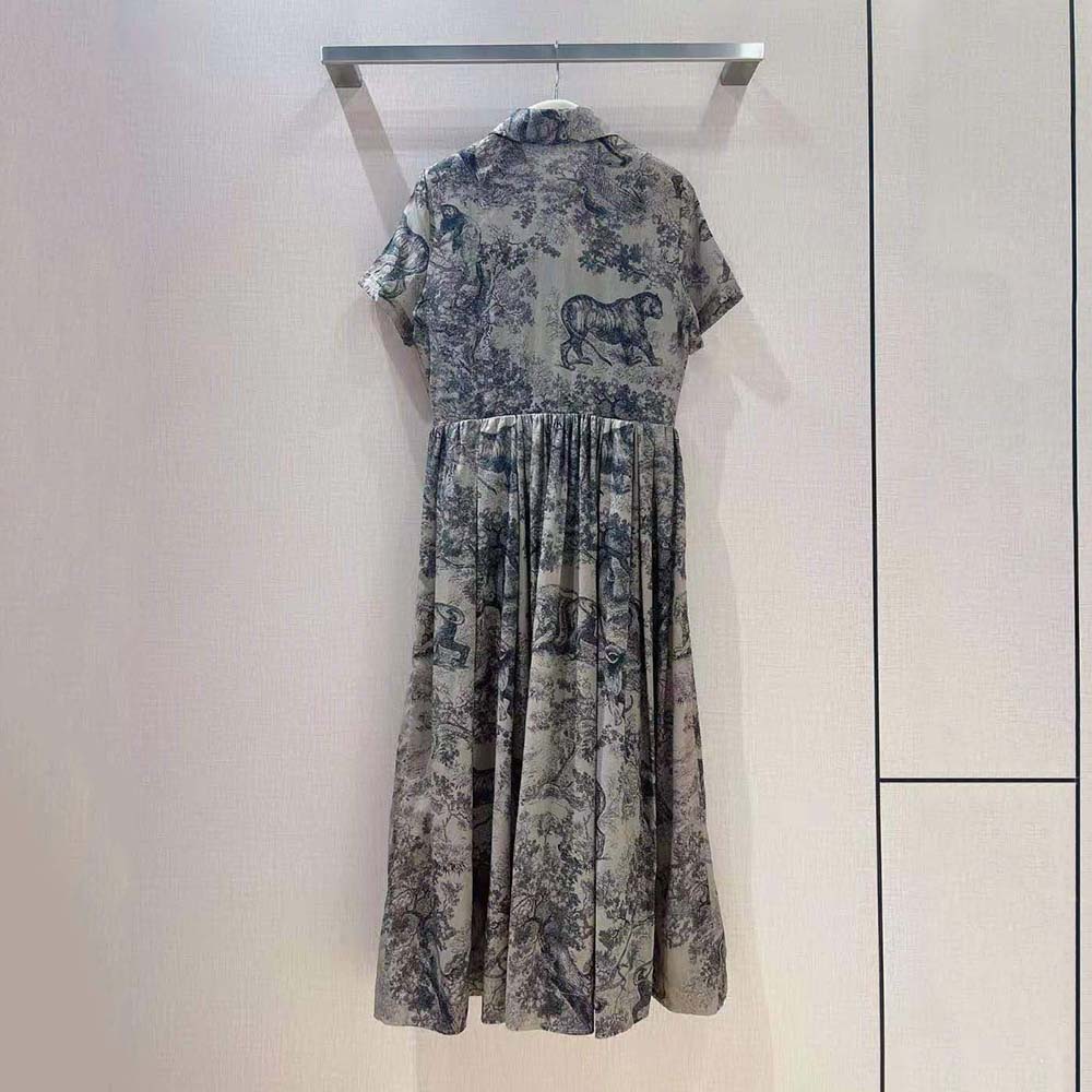 VÁY CHRISTIAN DIOR Dioriviera Pleated Short Dress Raspberry Toile de Jouy Reverse Cotton Poplin #21 VÁY CHRISTIAN DIOR Dioriviera Pleated Short Dress Raspberry Toile de Jouy Reverse Cotton Poplin